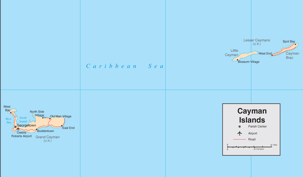Cayman Islands Map Detailed Map of the Cayman Islands