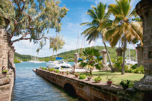 boat dockyard in Falmouth, Antigua