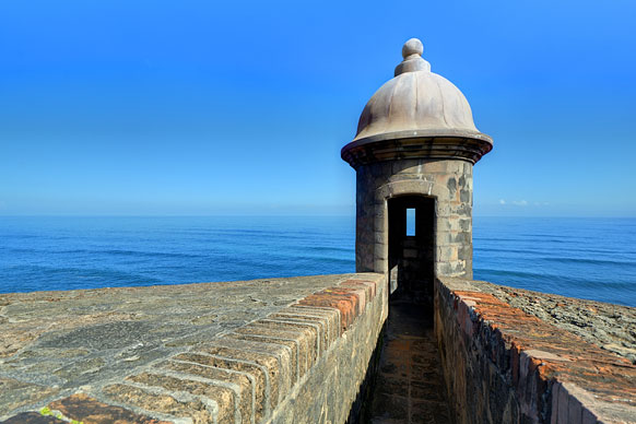 castle turret in San Juan, Puerto Rico 