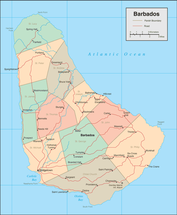 Barbados map