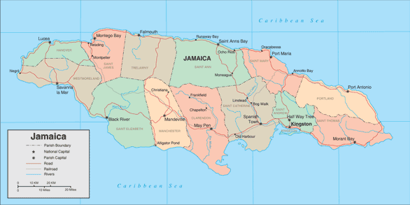 Jamaica map