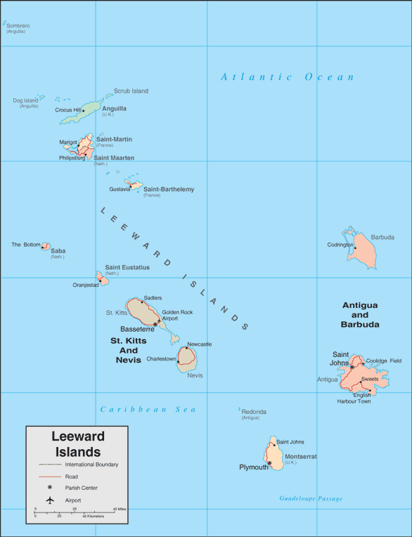 Leeward Islands map