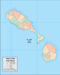 st kitts map - nevis map