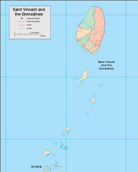 st vincent map - grenadines map