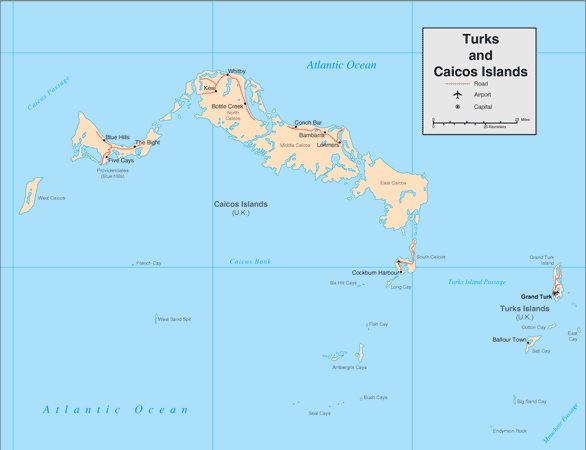 Turks and Caicos map