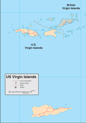 united states virgin islands - usvi map