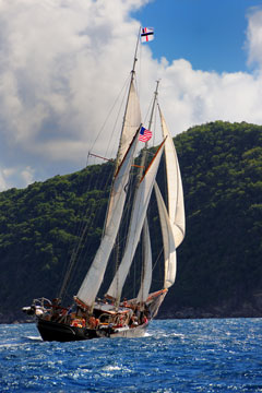 sailing ship - st john coast, us virgin islands